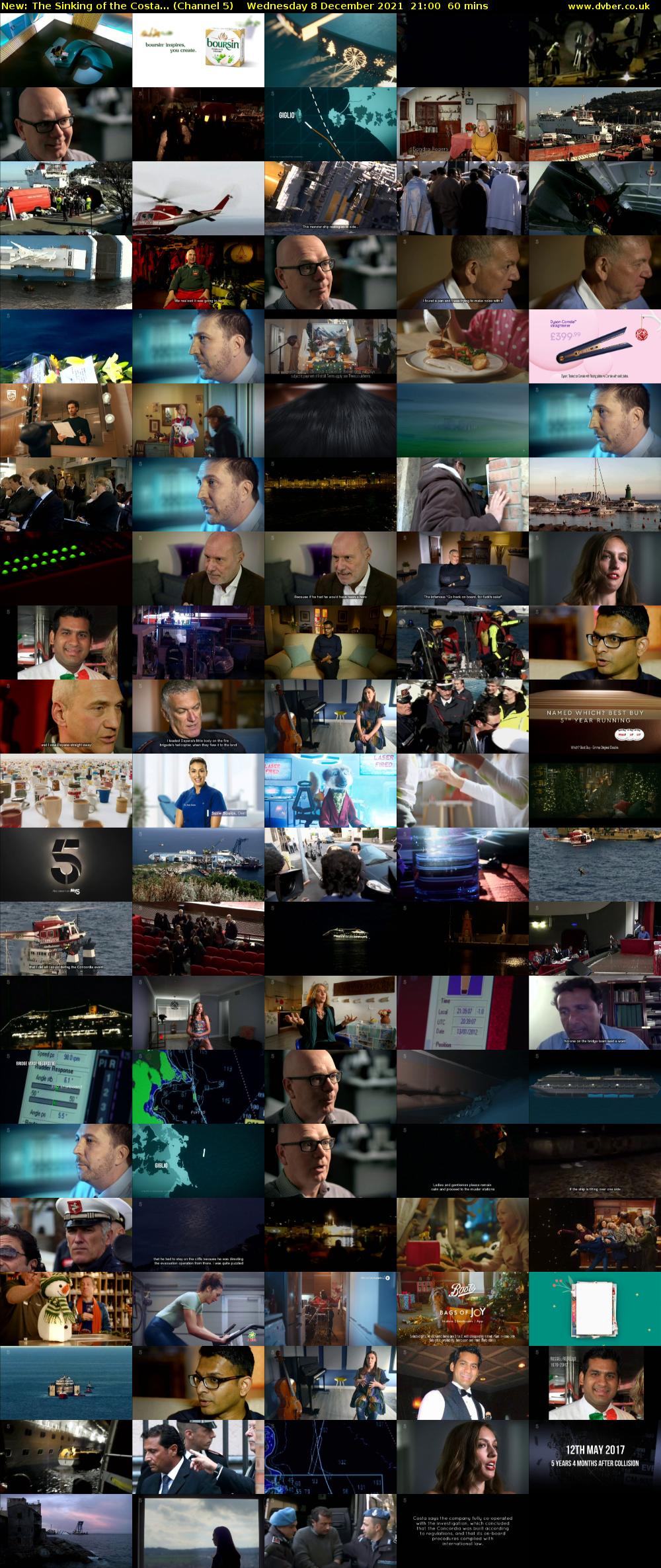 The Sinking of the Costa... (Channel 5) Wednesday 8 December 2021 21:00 - 22:00