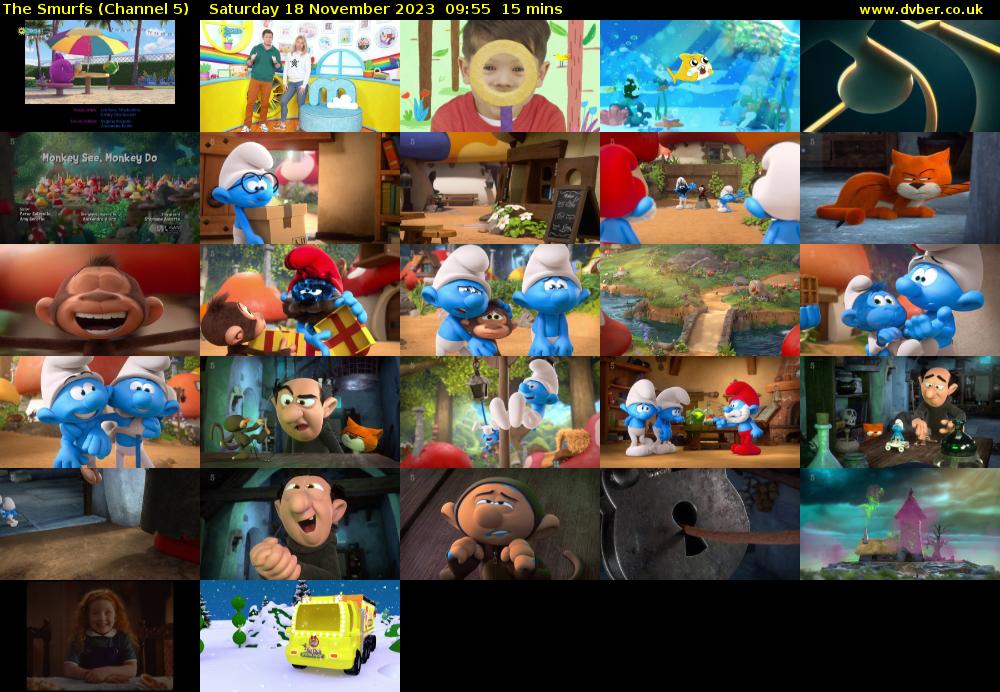 The Smurfs (Channel 5) Saturday 18 November 2023 09:55 - 10:10