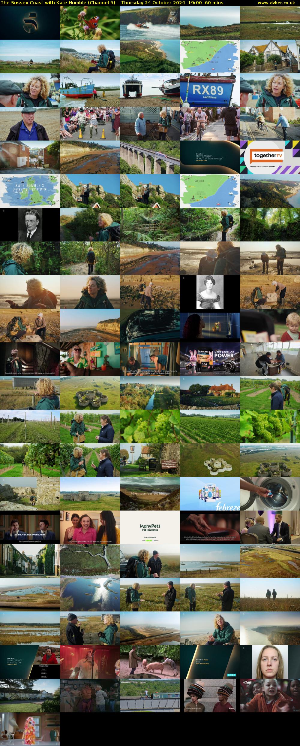 The Sussex Coast with Kate Humble (Channel 5) Thursday 24 October 2024 19:00 - 20:00