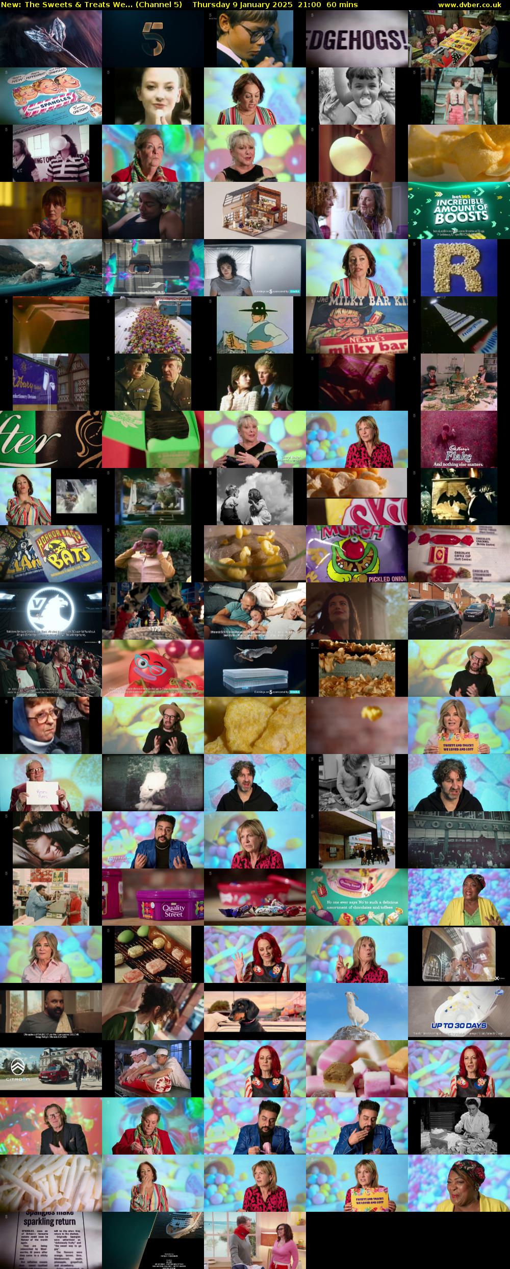 The Sweets & Treats We... (Channel 5) Thursday 9 January 2025 21:00 - 22:00