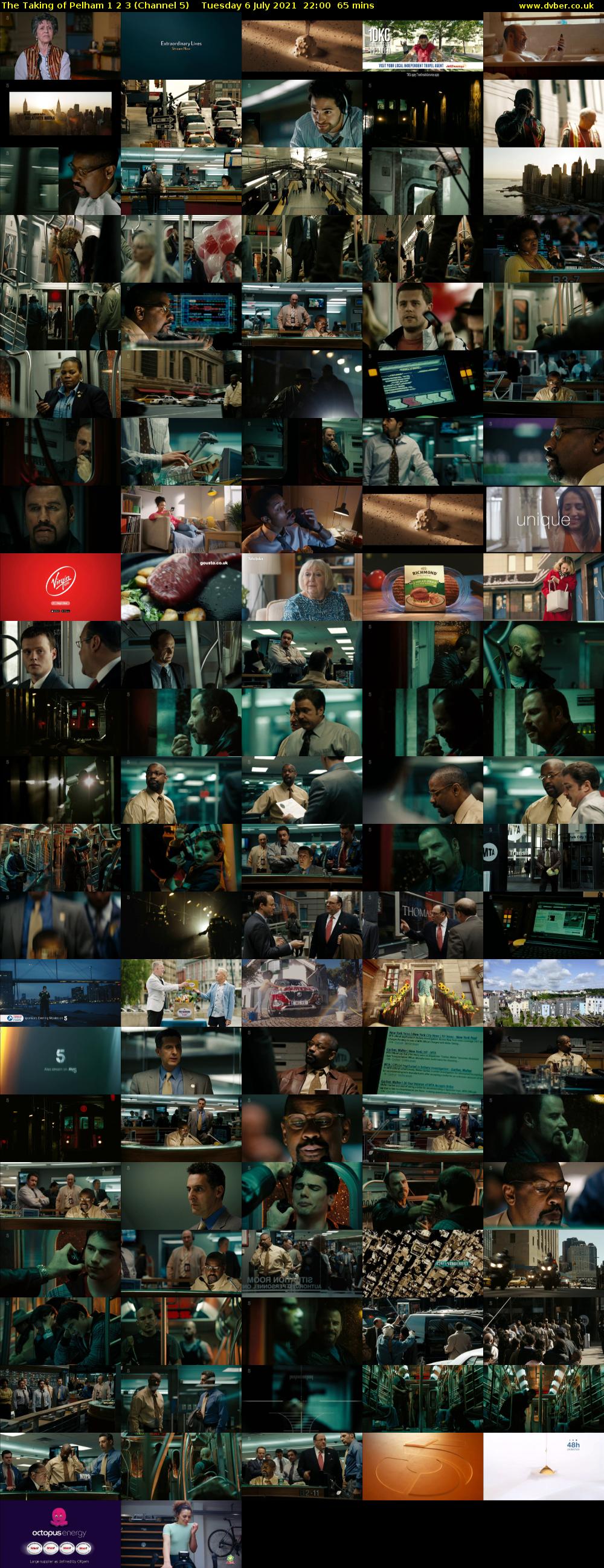 The Taking of Pelham 1 2 3 (Channel 5) Tuesday 6 July 2021 22:00 - 23:05