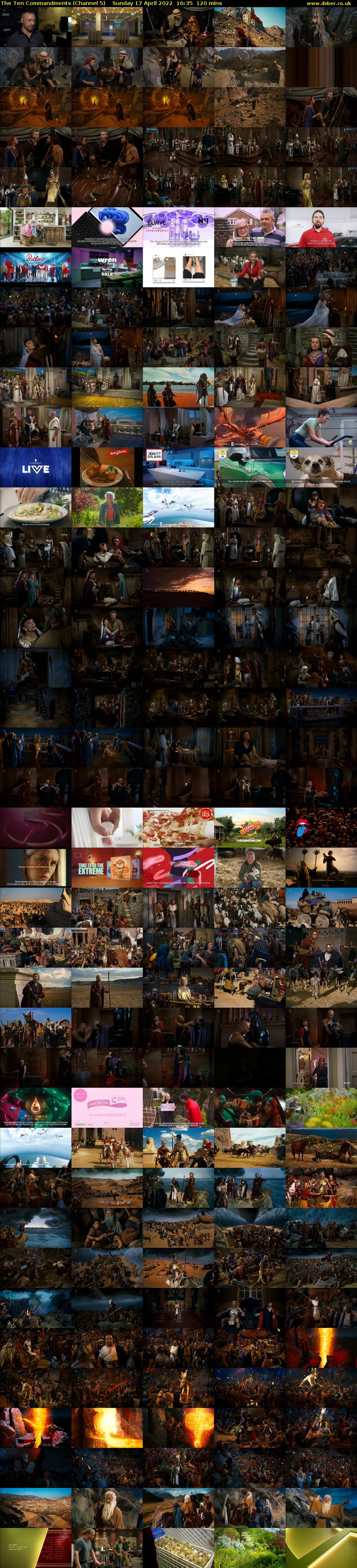 The Ten Commandments (Channel 5) Sunday 17 April 2022 16:35 - 18:35