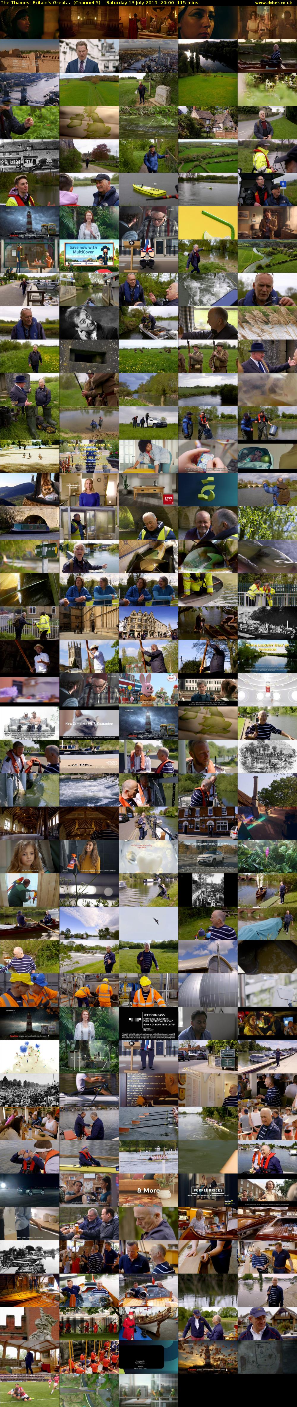 The Thames: Britain's Great...  (Channel 5) Saturday 13 July 2019 20:00 - 21:55