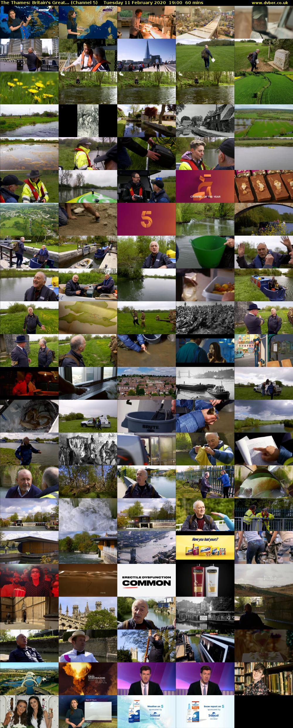 The Thames: Britain's Great... (Channel 5) Tuesday 11 February 2020 19:00 - 20:00