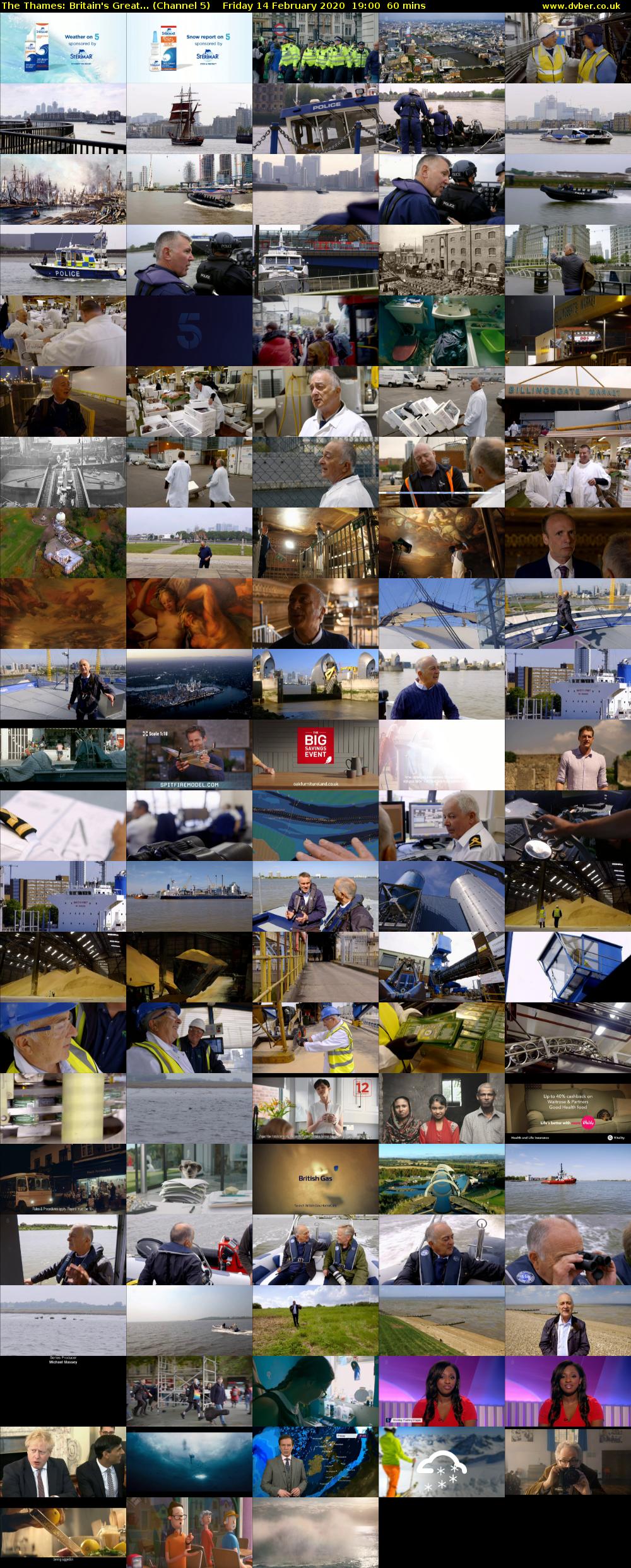 The Thames: Britain's Great... (Channel 5) Friday 14 February 2020 19:00 - 20:00