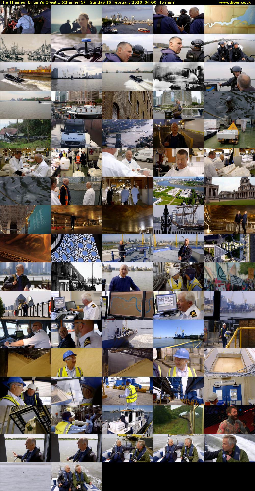 The Thames: Britain's Great... (Channel 5) Sunday 16 February 2020 04:00 - 04:45
