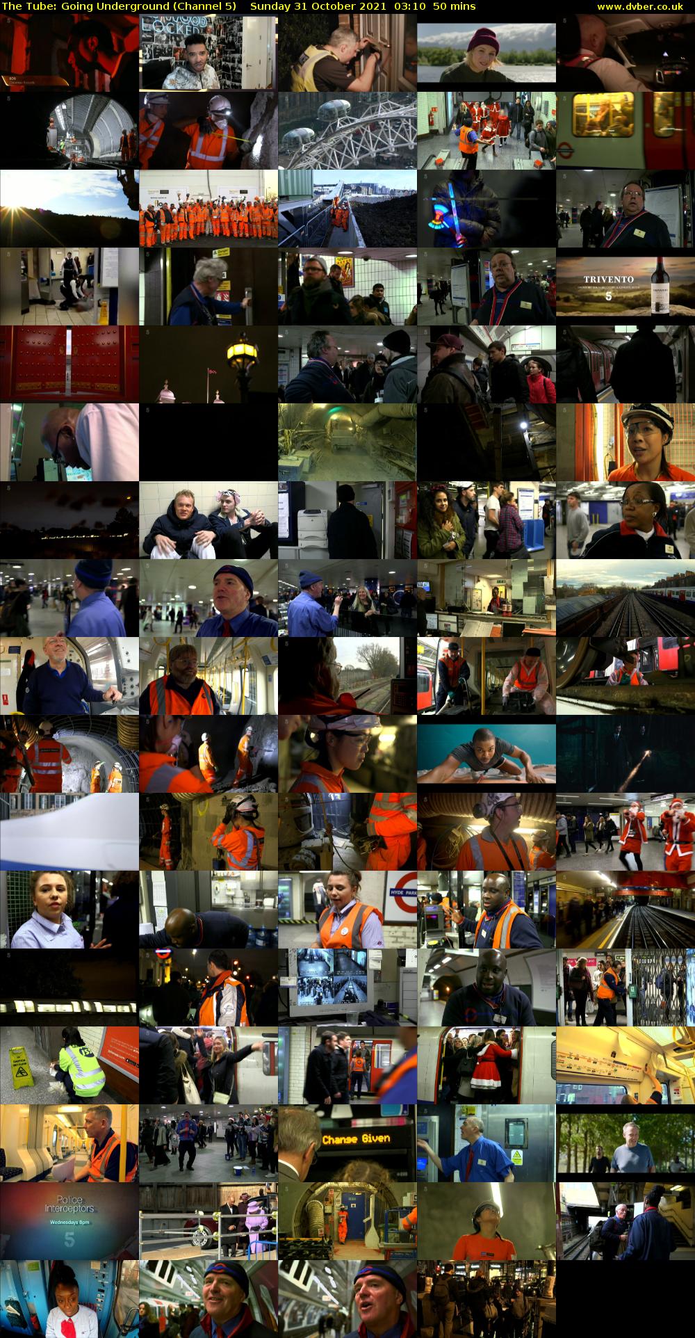The Tube: Going Underground (Channel 5) Sunday 31 October 2021 03:10 - 04:00