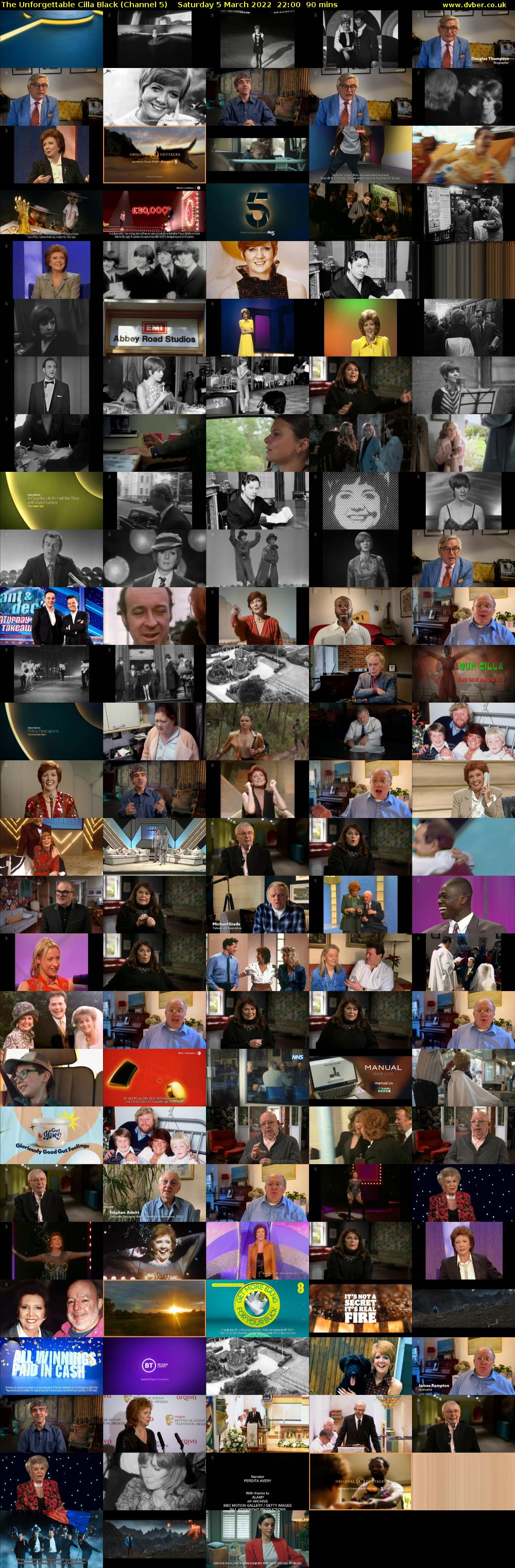 The Unforgettable Cilla Black (Channel 5) Saturday 5 March 2022 22:00 - 23:30