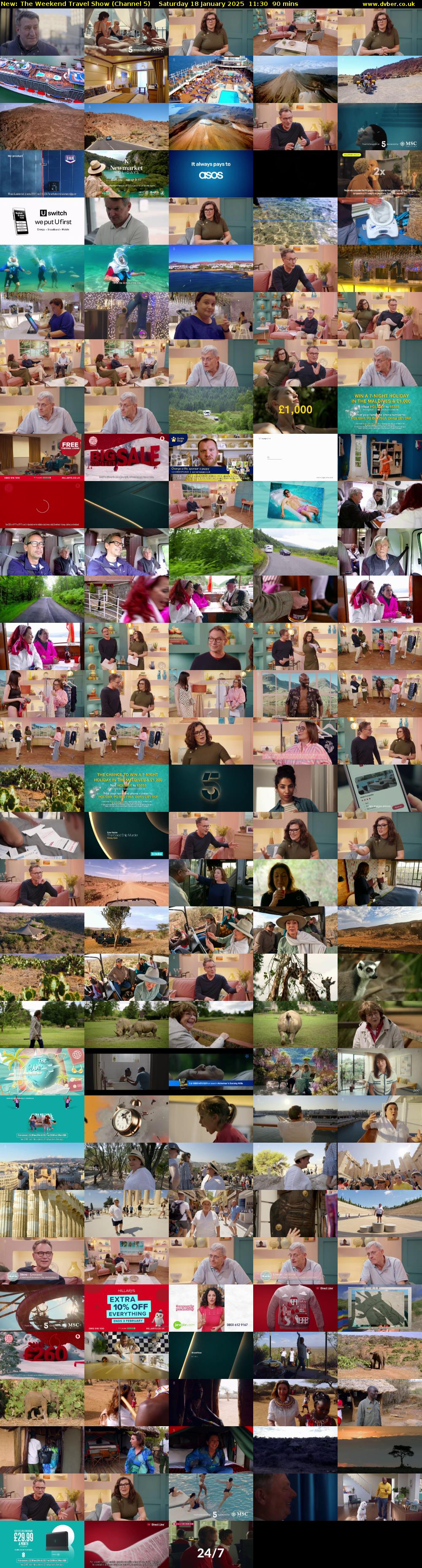 The Weekend Travel Show (Channel 5) Saturday 18 January 2025 11:30 - 13:00