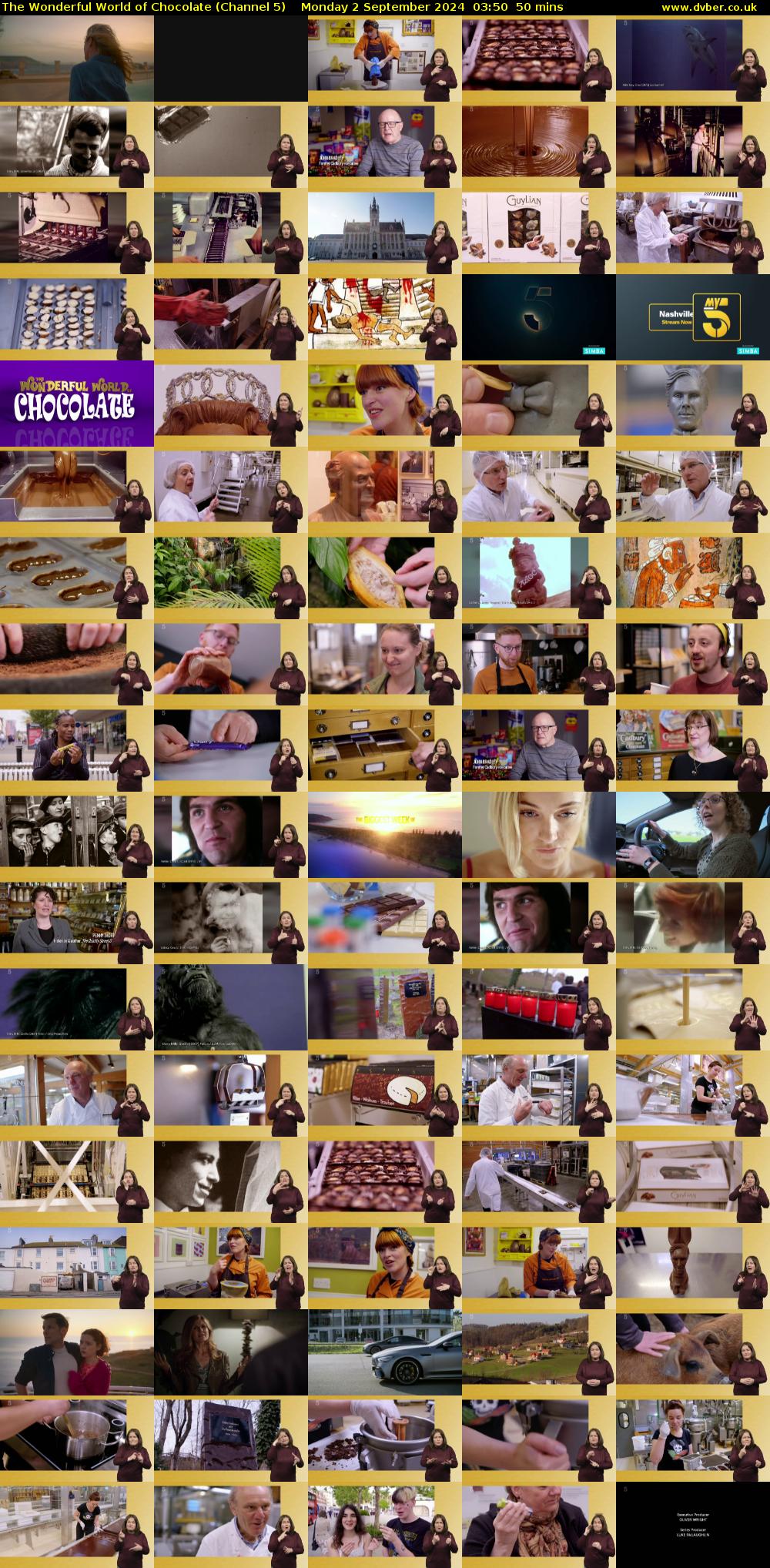 The Wonderful World of Chocolate (Channel 5) Monday 2 September 2024 03:50 - 04:40