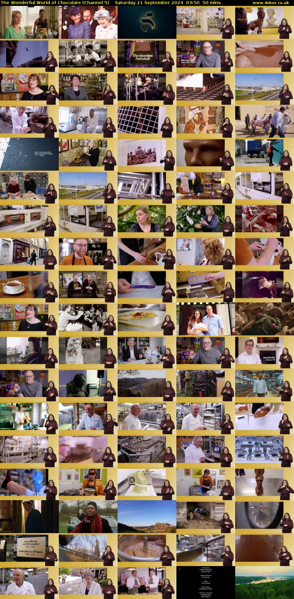 The Wonderful World of Chocolate (Channel 5) Saturday 21 September 2024 03:50 - 04:40