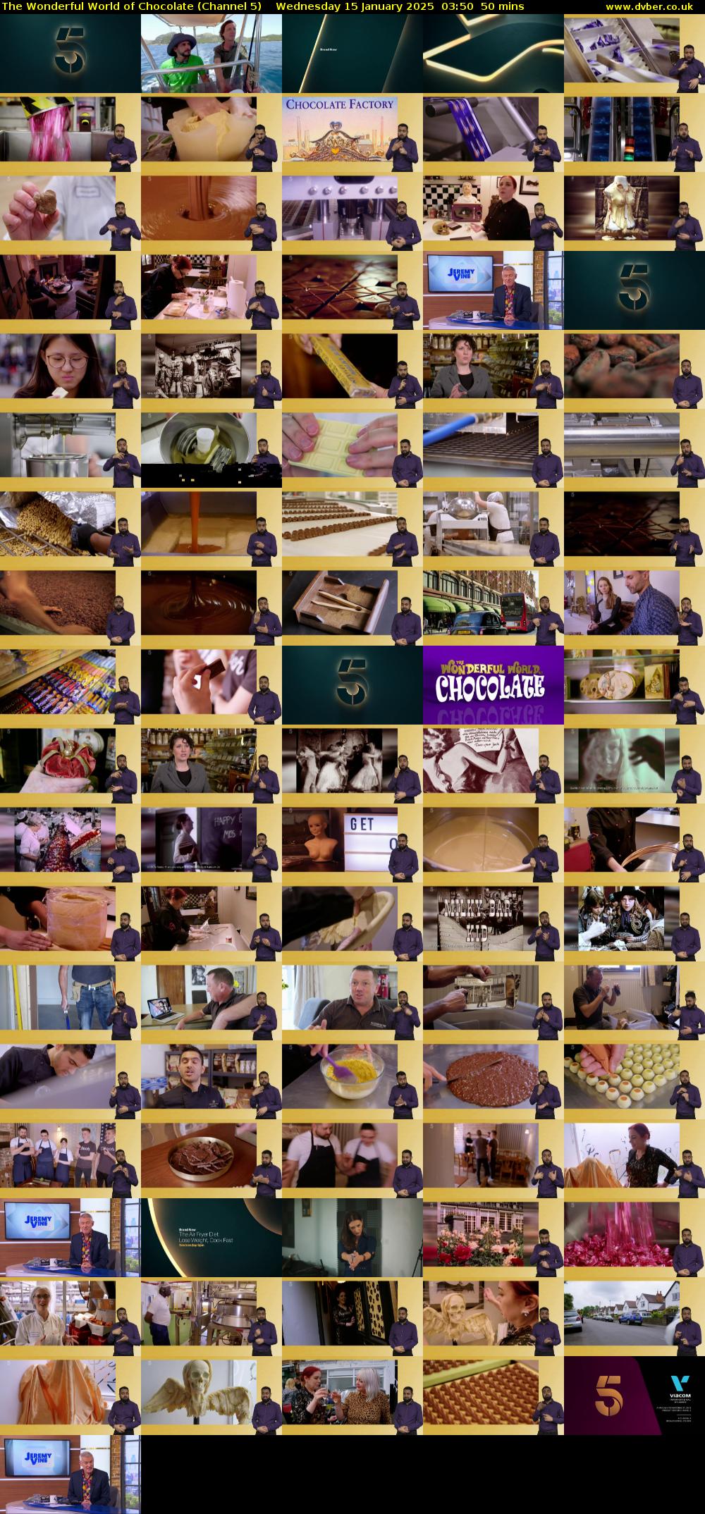 The Wonderful World of Chocolate (Channel 5) Wednesday 15 January 2025 03:50 - 04:40
