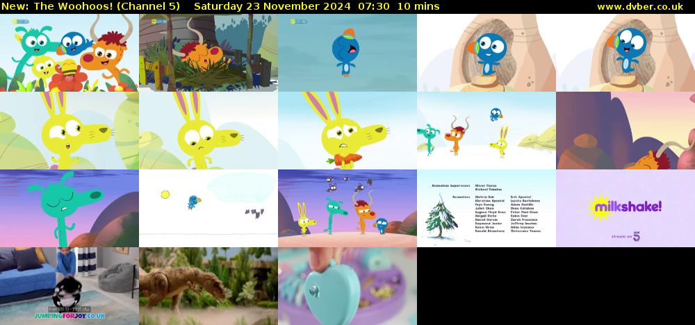 The Woohoos! (Channel 5) Saturday 23 November 2024 07:30 - 07:40