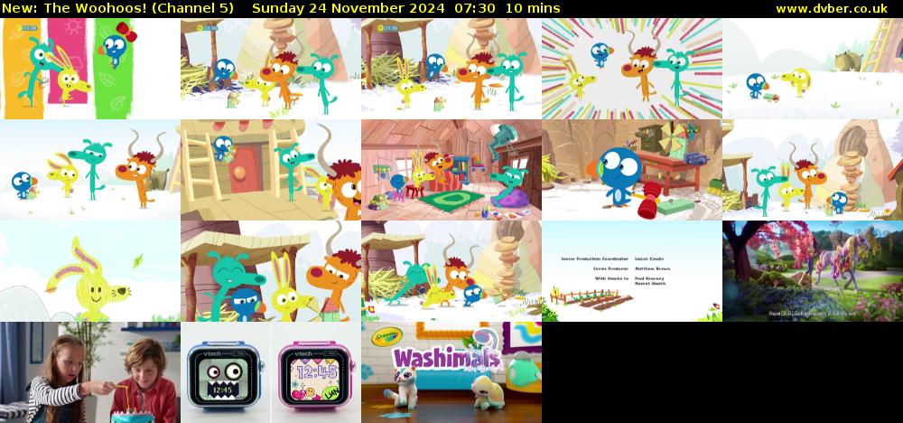 The Woohoos! (Channel 5) Sunday 24 November 2024 07:30 - 07:40