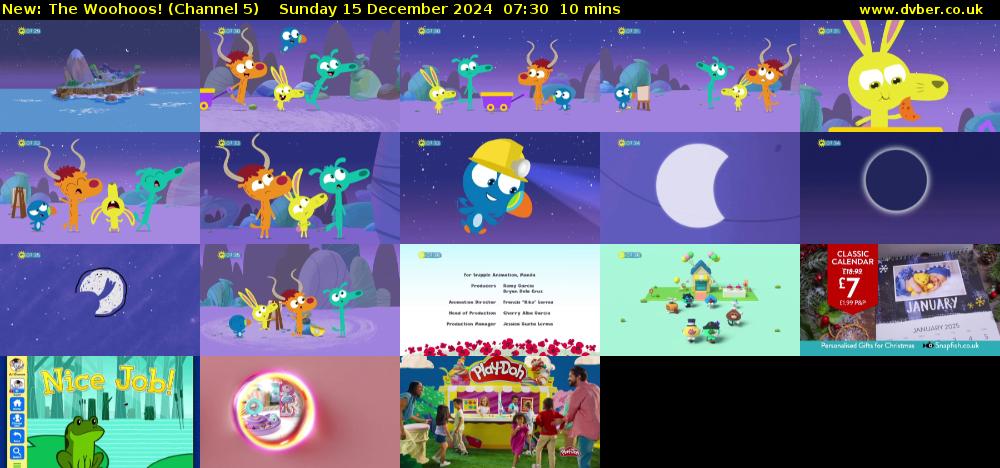 The Woohoos! (Channel 5) Sunday 15 December 2024 07:30 - 07:40