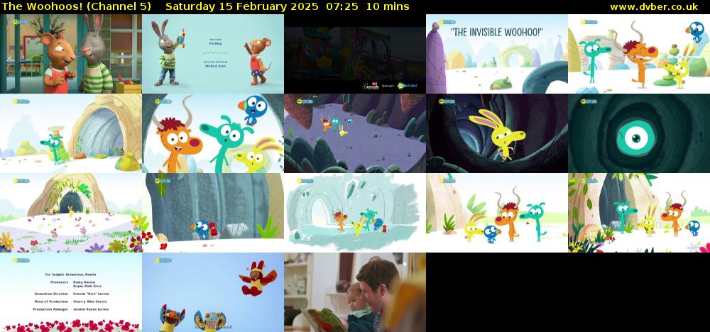 The Woohoos! (Channel 5) Saturday 15 February 2025 07:25 - 07:35
