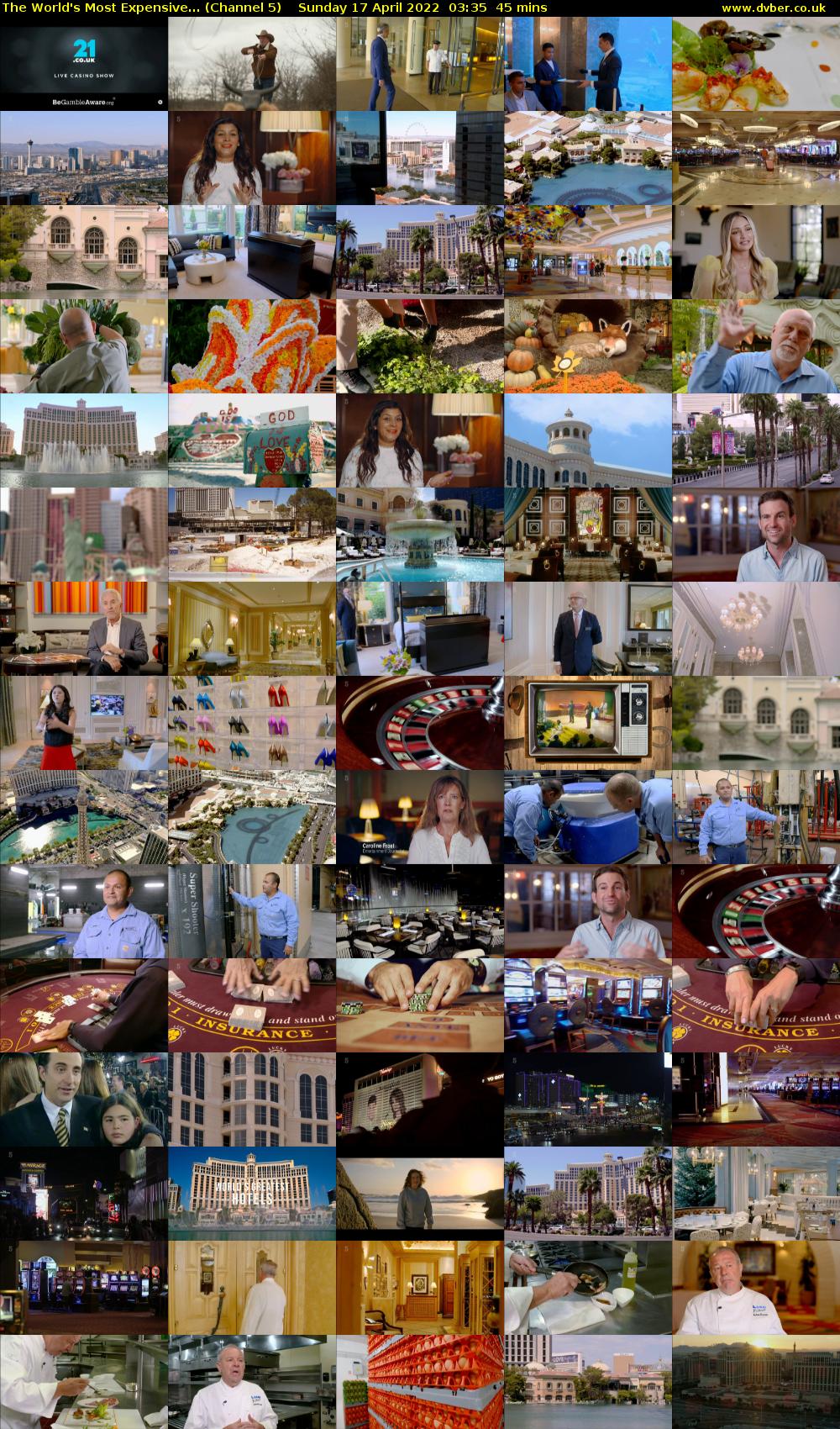 The World's Most Expensive... (Channel 5) Sunday 17 April 2022 03:35 - 04:20