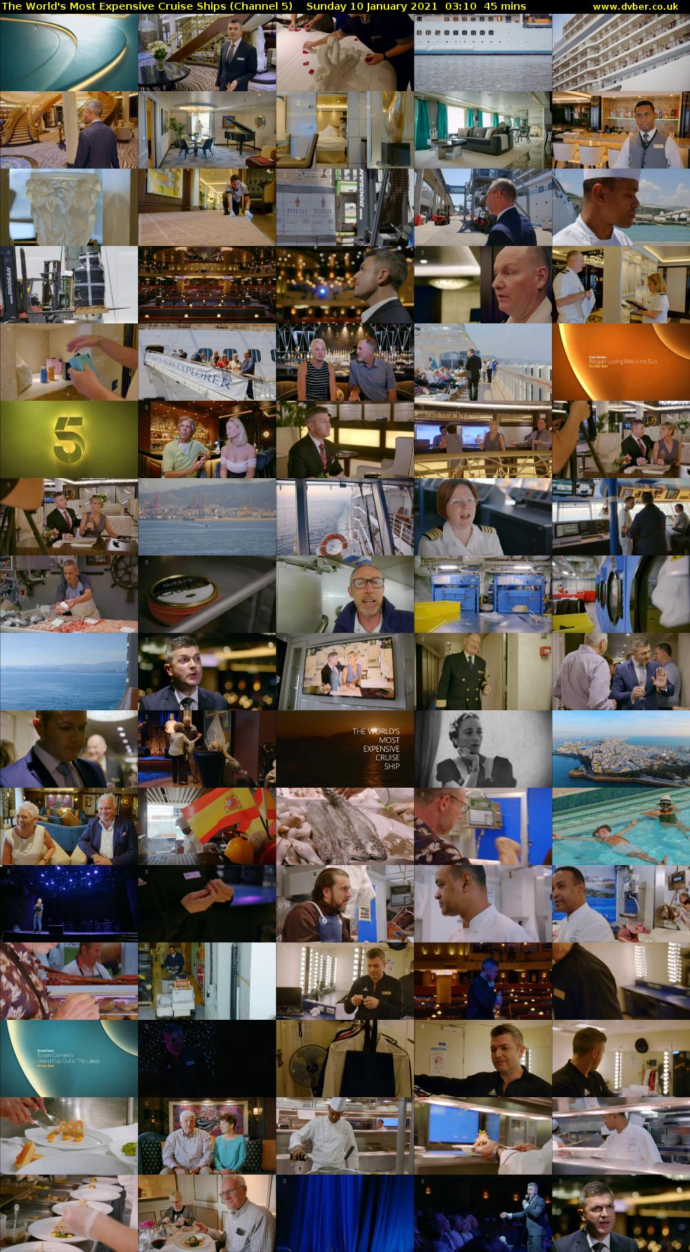 The World's Most Expensive Cruise Ships (Channel 5) Sunday 10 January 2021 03:10 - 03:55