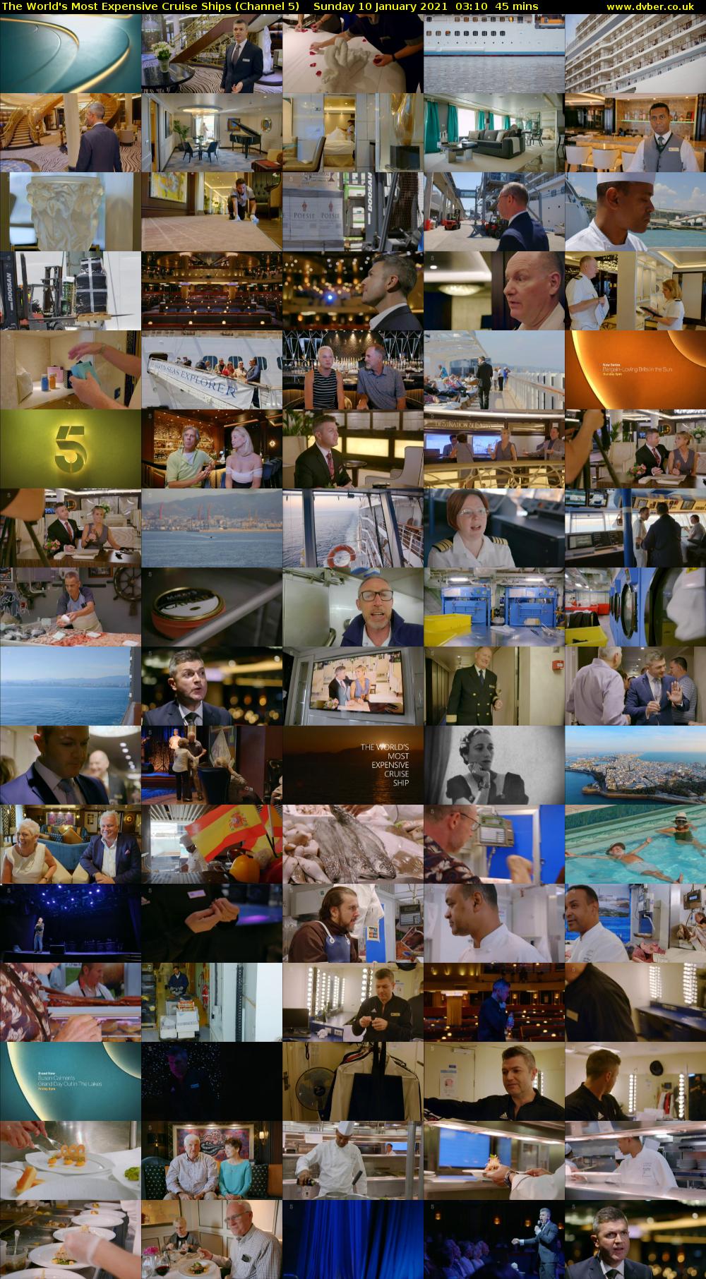 The World's Most Expensive Cruise Ships (Channel 5) Sunday 10 January 2021 03:10 - 03:55