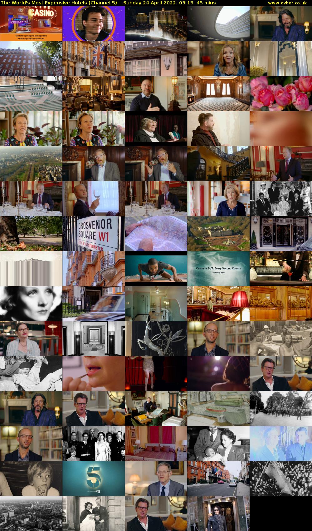 The World's Most Expensive Hotels (Channel 5) Sunday 24 April 2022 03:15 - 04:00