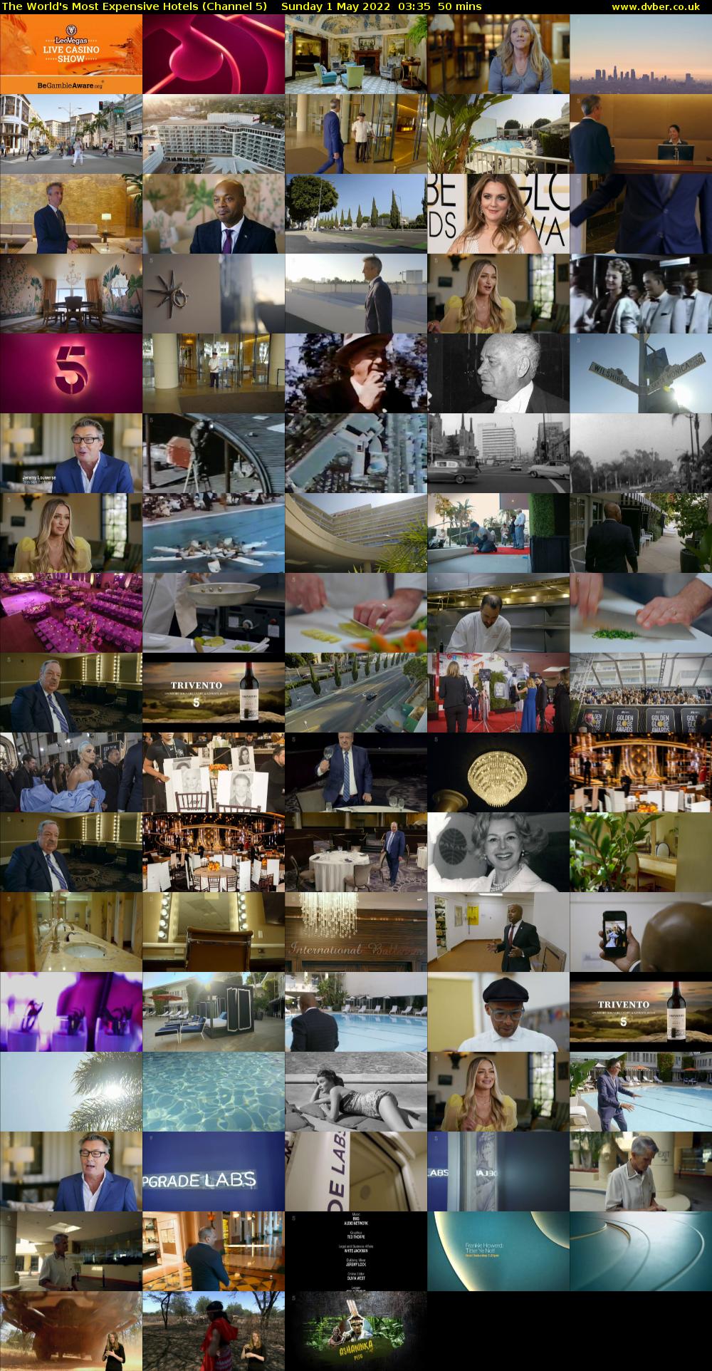 The World's Most Expensive Hotels (Channel 5) Sunday 1 May 2022 03:35 - 04:25