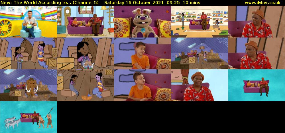 The World According to... (Channel 5) Saturday 16 October 2021 09:25 - 09:35