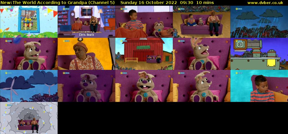 The World According to Grandpa (Channel 5) Sunday 16 October 2022 09:30 - 09:40