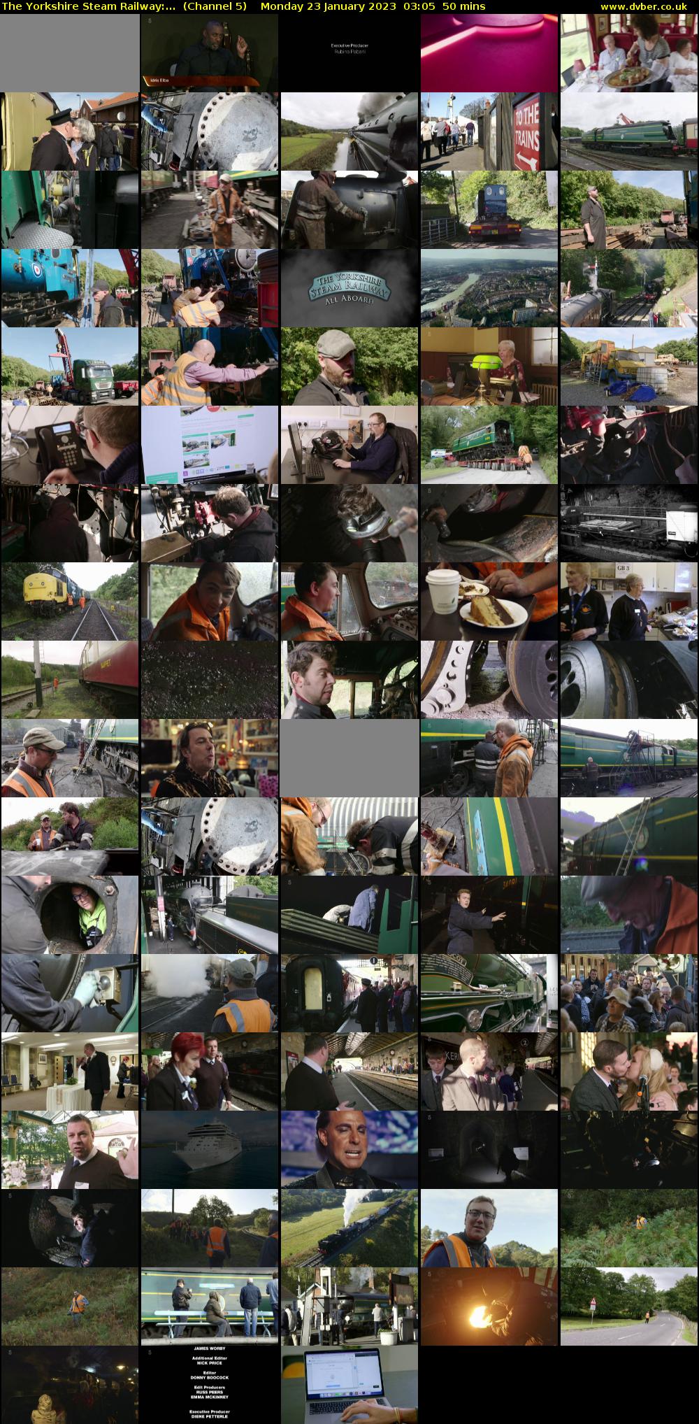 The Yorkshire Steam Railway:...  (Channel 5) Monday 23 January 2023 03:05 - 03:55