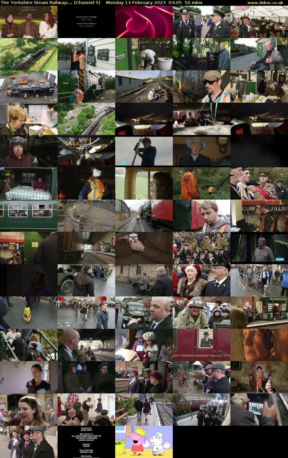 The Yorkshire Steam Railway:... (Channel 5) Monday 13 February 2023 03:05 - 03:55