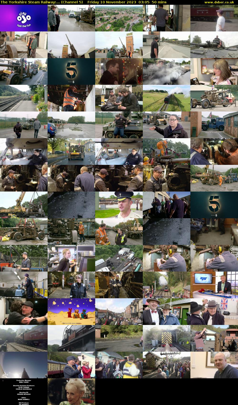 The Yorkshire Steam Railway:... (Channel 5) Friday 10 November 2023 03:05 - 03:55
