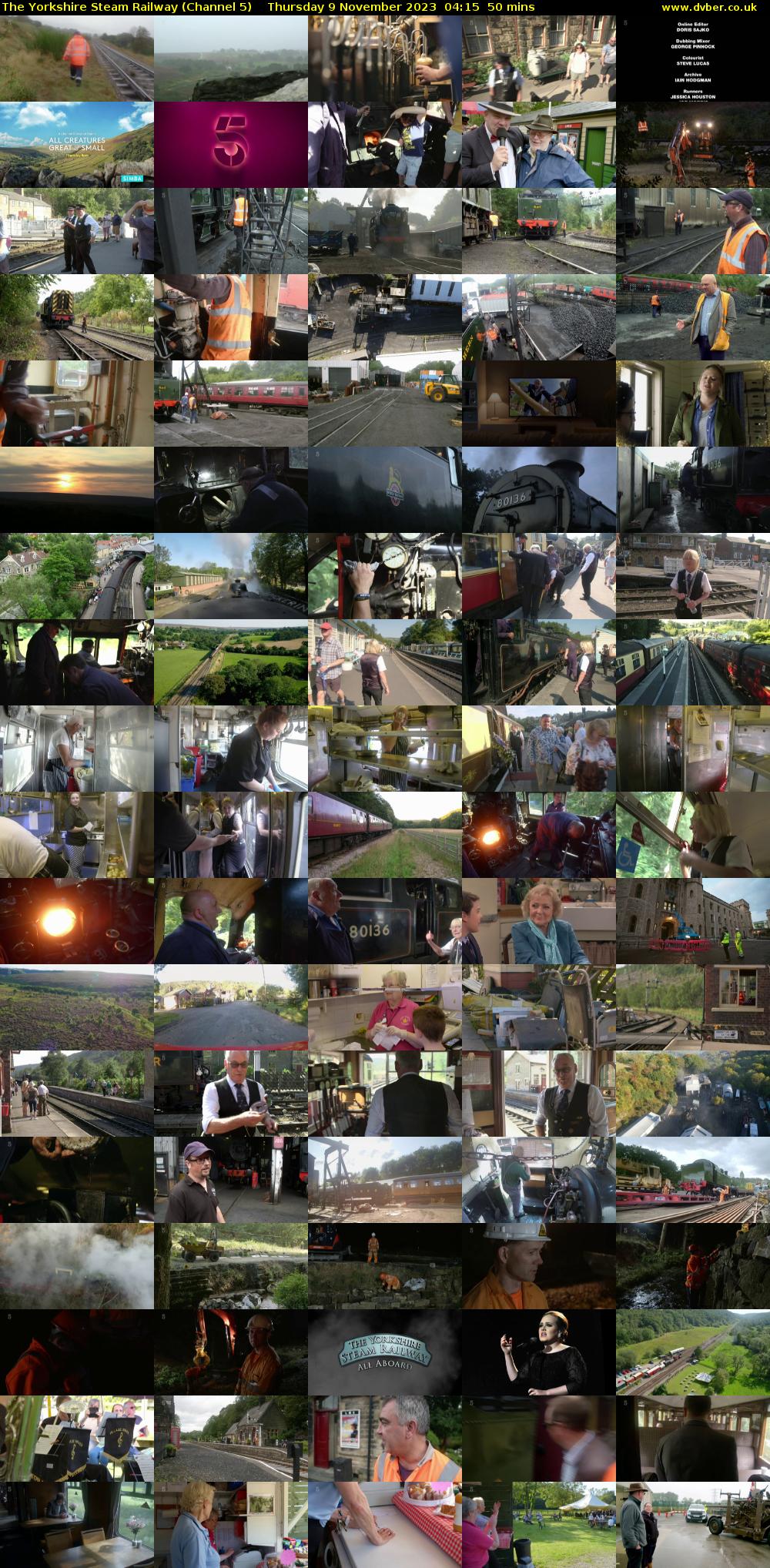 The Yorkshire Steam Railway (Channel 5) Thursday 9 November 2023 04:15 - 05:05