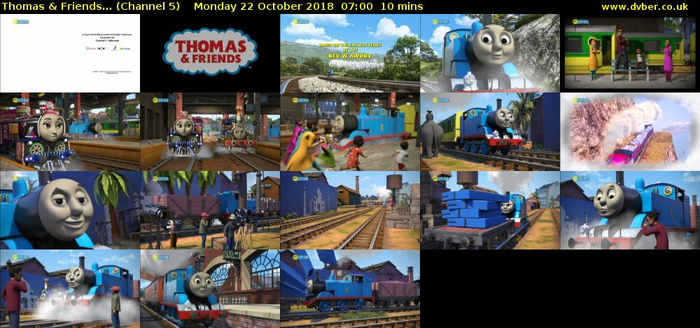 Thomas & Friends... (Channel 5) Monday 22 October 2018 07:00 - 07:10