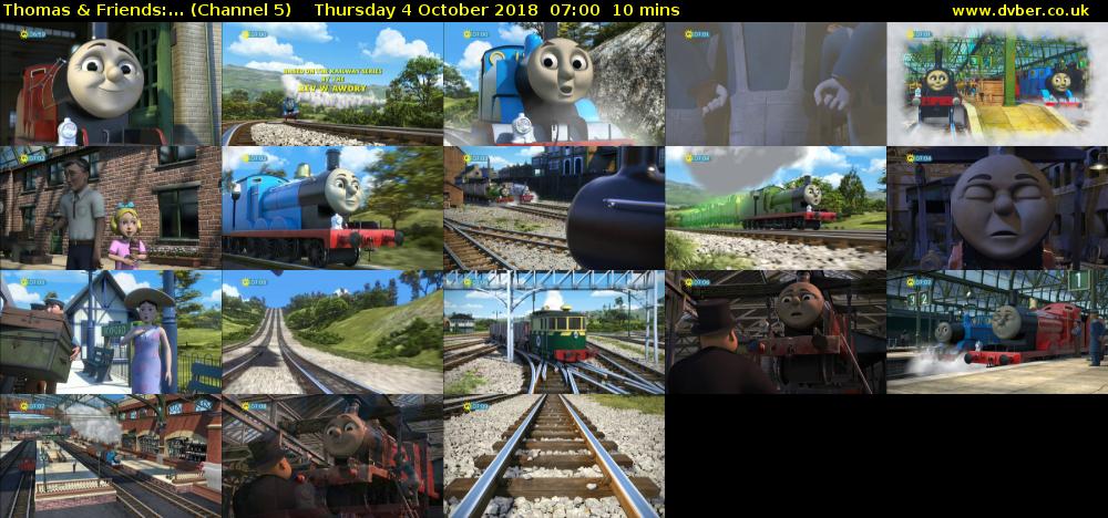 Thomas & Friends:... (Channel 5) Thursday 4 October 2018 07:00 - 07:10