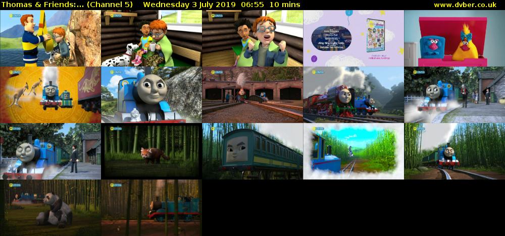 Thomas & Friends:... (Channel 5) Wednesday 3 July 2019 06:55 - 07:05