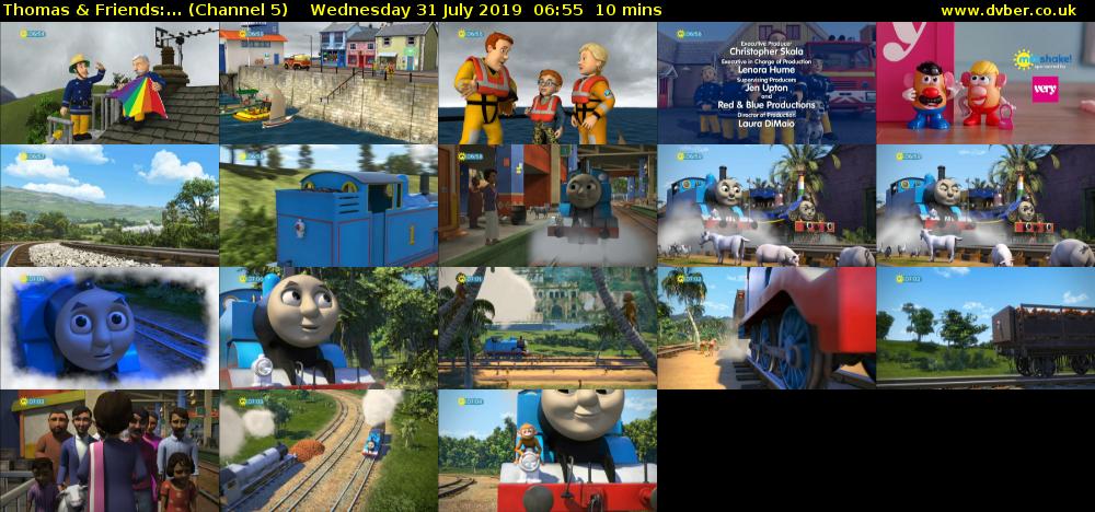 Thomas & Friends:... (Channel 5) Wednesday 31 July 2019 06:55 - 07:05