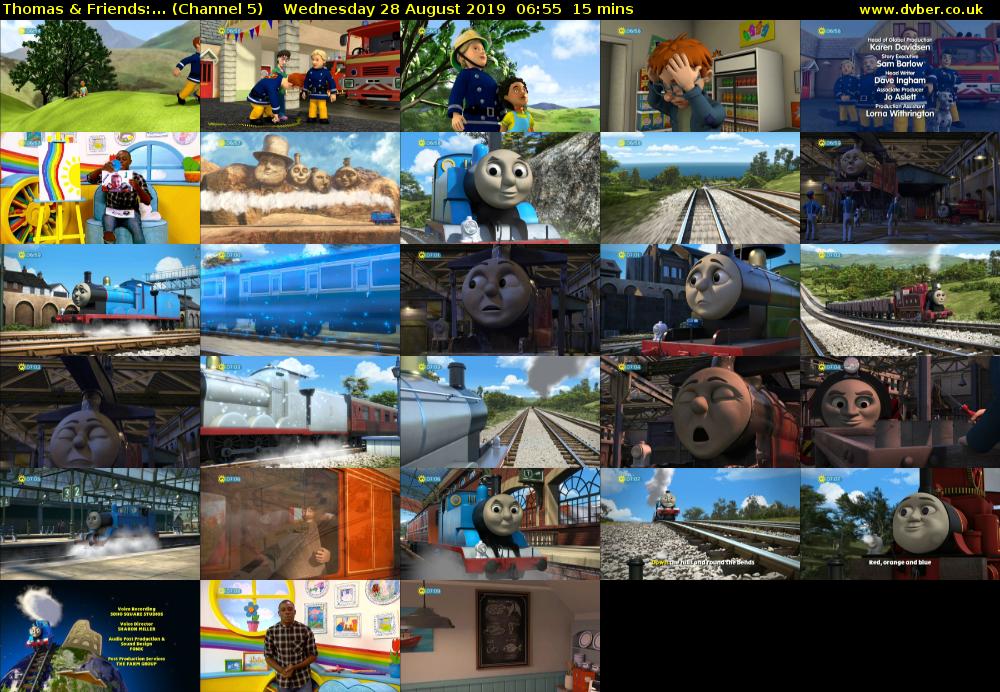 Thomas & Friends:... (Channel 5) Wednesday 28 August 2019 06:55 - 07:10
