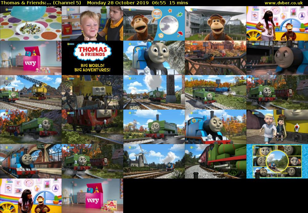 Thomas & Friends:... (Channel 5) Monday 28 October 2019 06:55 - 07:10