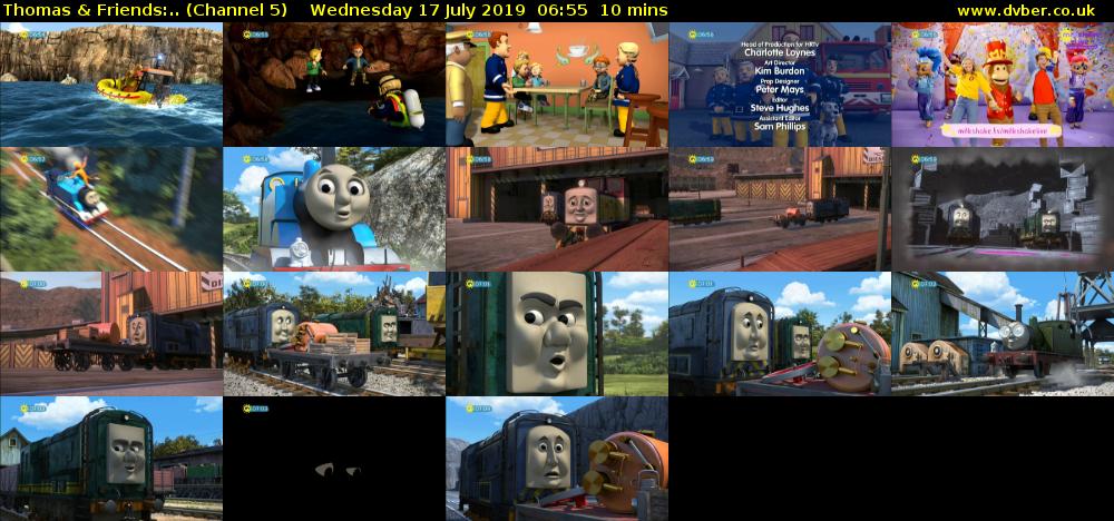 Thomas & Friends:.. (Channel 5) Wednesday 17 July 2019 06:55 - 07:05