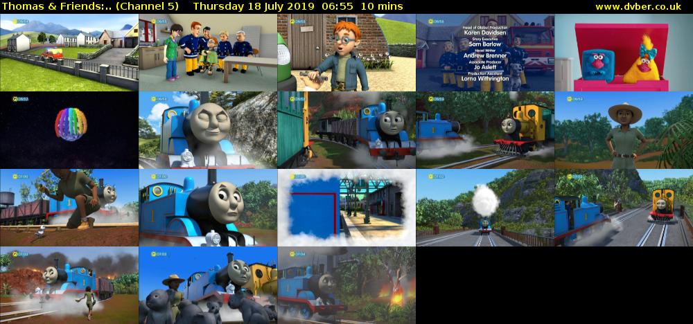 Thomas & Friends:.. (Channel 5) Thursday 18 July 2019 06:55 - 07:05