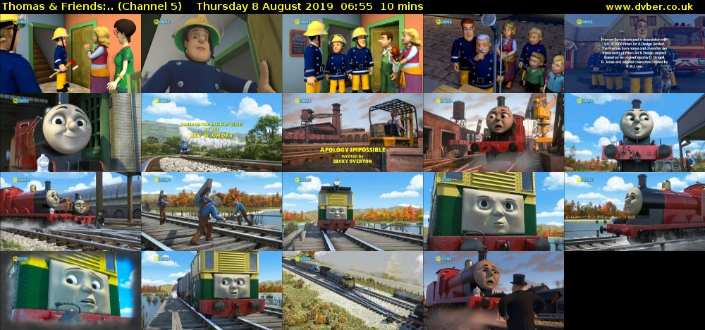 Thomas & Friends:.. (Channel 5) Thursday 8 August 2019 06:55 - 07:05