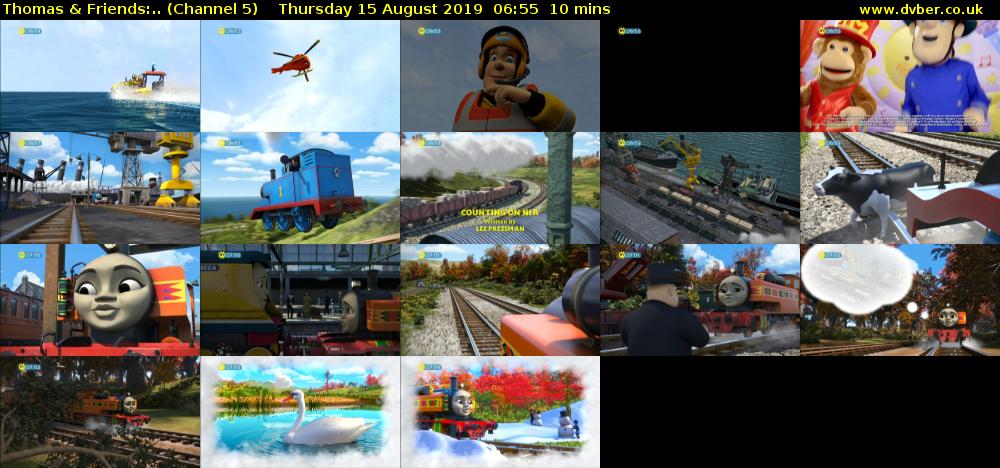 Thomas & Friends:.. (Channel 5) Thursday 15 August 2019 06:55 - 07:05