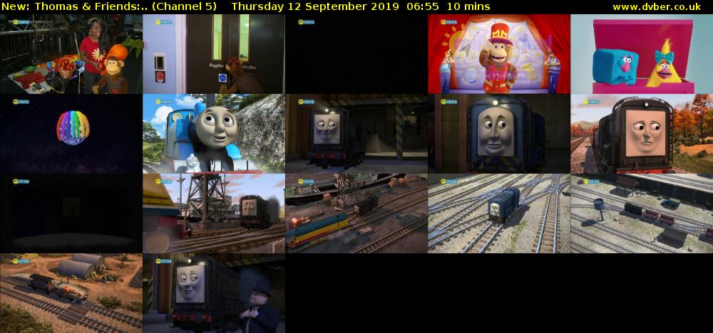 Thomas & Friends:.. (Channel 5) Thursday 12 September 2019 06:55 - 07:05