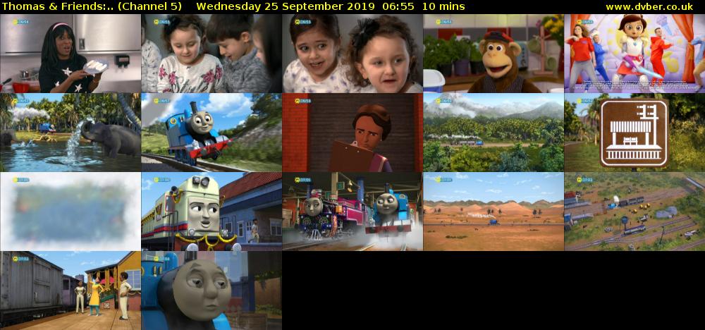 Thomas & Friends:.. (Channel 5) Wednesday 25 September 2019 06:55 - 07:05