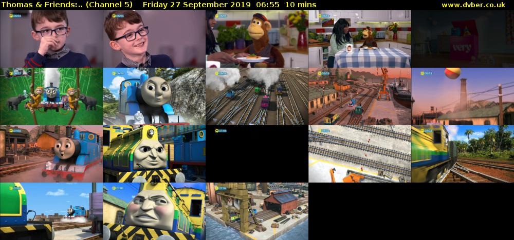 Thomas & Friends:.. (Channel 5) Friday 27 September 2019 06:55 - 07:05