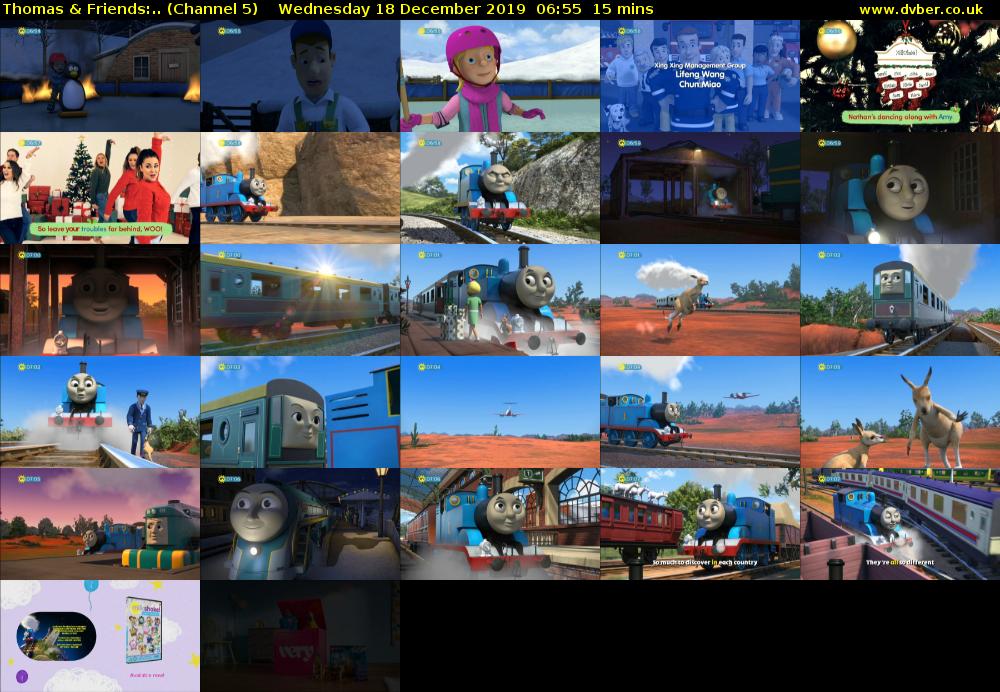 Thomas & Friends:.. (Channel 5) Wednesday 18 December 2019 06:55 - 07:10