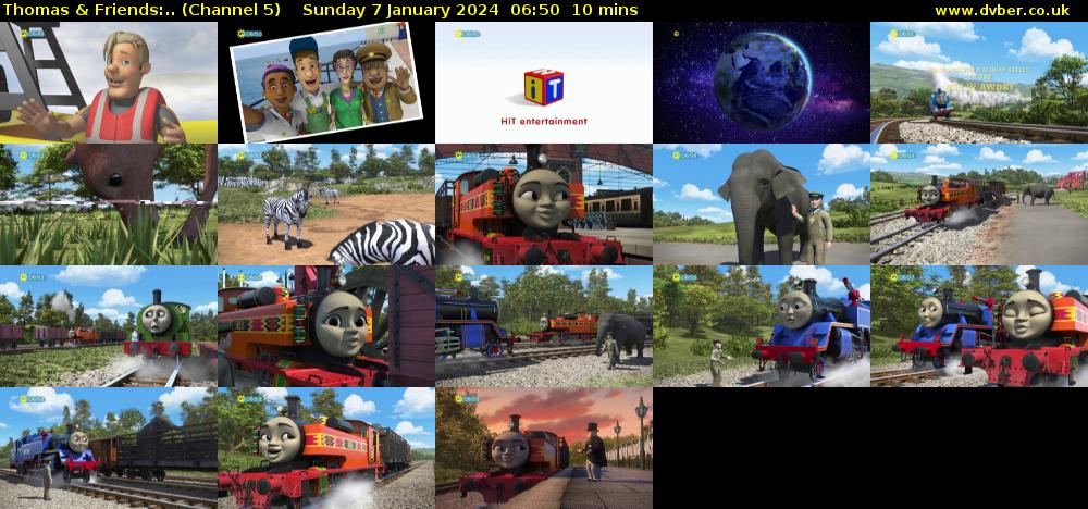 Thomas & Friends:.. (Channel 5) Sunday 7 January 2024 06:50 - 07:00