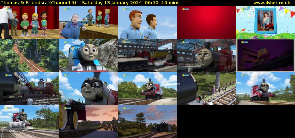 Thomas & Friends:.. (Channel 5) Saturday 13 January 2024 06:50 - 07:00