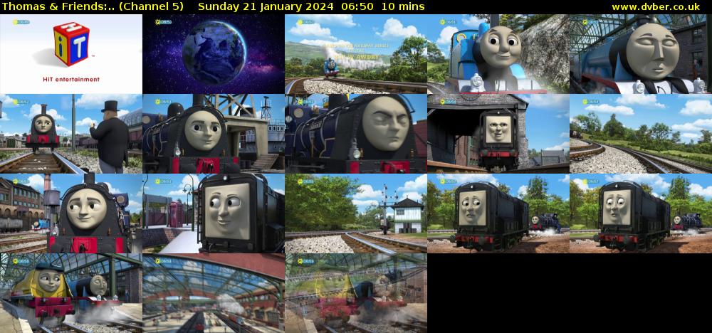 Thomas & Friends:.. (Channel 5) Sunday 21 January 2024 06:50 - 07:00