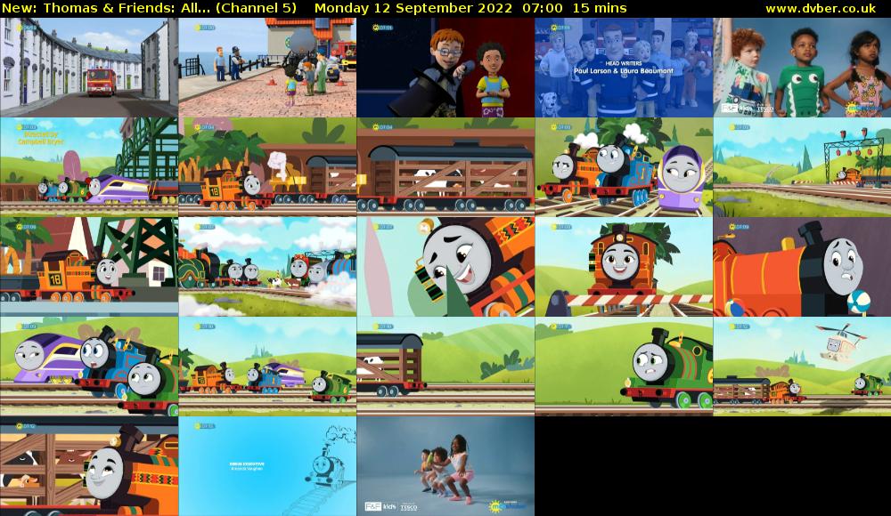 Thomas & Friends: All... (Channel 5) Monday 12 September 2022 07:00 - 07:15