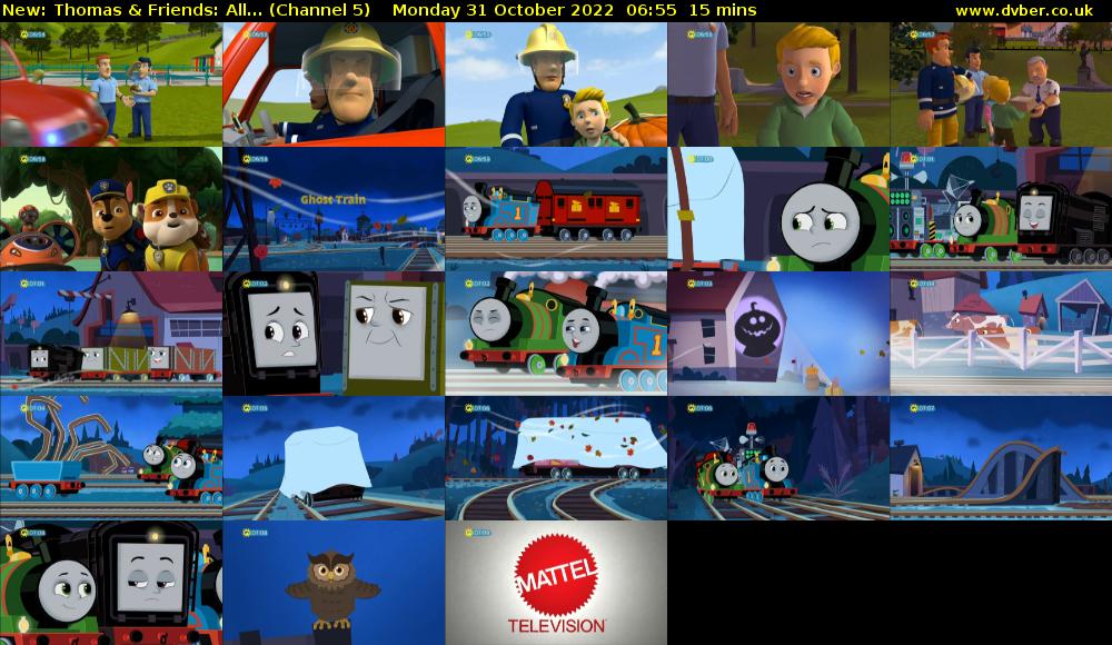 Thomas & Friends: All... (Channel 5) Monday 31 October 2022 06:55 - 07:10